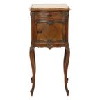 Antieke Gebombeerde Nachtkast Marmer Louis Xv Eind 19De Eeuw thumbnail 8