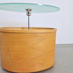 Modernistische Bijzettafel Cilinder Paul Mayen Plywood '80 thumbnail 4