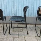 3 Zwarte Retro Design Stoelen Gerd Lange Drabert thumbnail 2