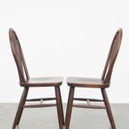Set Van 4 Vintage Houten Spijlen Windsor Stoelen Uit De Jaren ’70 In Engelse Stijl thumbnail 5