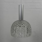 Vintage Hanglamp Met Glazen Kap Met Bubbelpatroon, Jaren 60 thumbnail 8