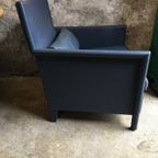 Molteni En C Italy Blauwe Leren Design Fauteuil thumbnail 12