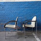 Vintage Arco Bk Eetstoelen -chrome & Zwart- thumbnail 3