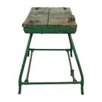 Unieke Groene Industriële Werkbank Werktafel Hout Metaal 160Cm thumbnail 4