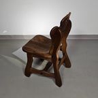 4 X Brutalist Oak Dining Chairs / 60's thumbnail 19