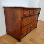 Vintage Frans Dressoir Commode Ladekast Badkamermeubel Met Marmer Blad 703 thumbnail 2
