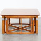 In Goede Staat Verkerende Art Deco Schuitema Design Salontafel Met Uitschuifbare Delen thumbnail 8