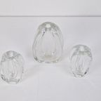 Vintage Set 3 Vaasjes Scandinavisch Design Glas ‘60 Handmade thumbnail 7
