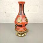 Antieke Tafellamp In Brons & Opaline thumbnail 2