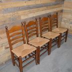 Knopstoelen Robuust Eiken Set Van 4 thumbnail 2