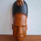 Vintage Afrikaans Houtsnijwerk Masker thumbnail 2