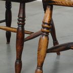 Set Van 2 Prachtige, Antieke Engelse Highback Windsor Eetkamerstoelen thumbnail 13