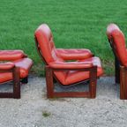 Coja Armchairs Lederen Bekleding Palissander Frame thumbnail 2