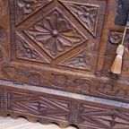 Grote Spaanse Antieke Kastanjehouten Primitieve Kist thumbnail 6