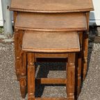 Houten Vintage Nesting Tables Bijzettafels Set Van 3 thumbnail 11
