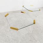 Lucite And Brass Coffee Or Side Tables, 1970s thumbnail 4