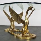 Vintage Brass Swan Coffee Table, Italy, 1960S thumbnail 3
