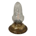 Art Deco/Early 30’S - Ceiling Mounted Lamp With Crystal Shade - Brass Base And Ceramic Socket thumbnail 9