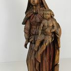 Houten Beeld Van De Maagd Maria Met Jezus thumbnail 7