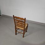Set Of 4 Oak, Rustic, Farmhouse, Ladderback Dining Chairs With Rush Seats 1960S thumbnail 26