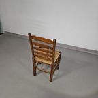 Set Of 4 Oak, Rustic, Farmhouse, Ladderback Dining Chairs With Rush Seats 1960s thumbnail 26