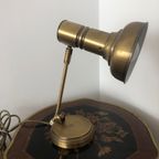 Vintage Metalen Bureaulamp Goudmessing Kleur thumbnail 4