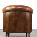 Begeerlijke Vintage Schapenleren Clubfauteuil Met Een Geweldig Patina thumbnail 5