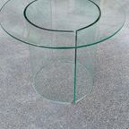 Vintage Postmodern Glazen Bijzettafel, Rond thumbnail 14