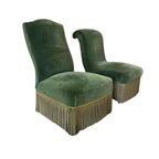 Set Van 2 Vintage Fauteuils / Eenzitjes Met Franjes thumbnail 5