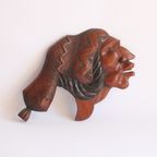 Vintage Hand-Carved Wooden Native American Chief'S Head thumbnail 2