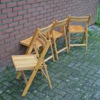 Klapstoelen Mid Century Beukenhout, Set Van 4 thumbnail 8