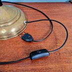 Art Deco Lamp In Messing En Witte Opaline, 1920-30 thumbnail 8