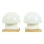 Koppel Mushroom Lampjes Nachtlamp Opaline Vintage thumbnail 2