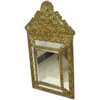 Antieke Kussenspiegel Repousse Spiegel Facet Frankrijk 19de Eeuw thumbnail 14