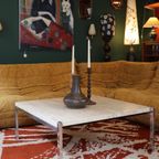 Salontafel Van Travertijn En Chroommetaal, 1970 thumbnail 4