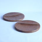 Teak Wooden Serving Platters By Richard Nissen, Denmark 1960S thumbnail 2