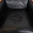 Schuitema Art Deco Design Fauteuil Uit De Decoforma Serie Met Zwart Leer En Hoge Rug thumbnail 2