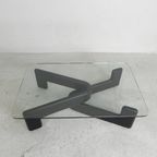 Vintage Salontafel Met Organische Zwarte Houten Basis, Jaren 70 thumbnail 18
