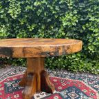 Vintage Brutalist Massief Eiken Houten Eettafel thumbnail 6