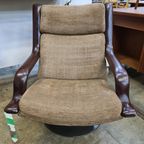 Artifort F140 Draaifauteuil, Geoffrey Harcourt, Bruin Fluweel thumbnail 10