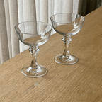 Set Of 5 Vintage French Crystal Champagne Glasses thumbnail 2