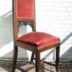 Antieke Modernisme Stoel / Spaanse Art Nouveau Stoel (ca1890) / Modernismo Chair thumbnail 3