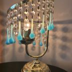 2 Stuks Murano Opaline Blauwe Tafellamlpen Vintage Kristal thumbnail 5