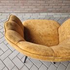 Schelp Fauteuil Oker Goud Kleurige Retro Stoel thumbnail 7