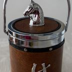Vintage Western Cowboy Design Ijsemmer, Icebucket Van Imitatieleer En Zilverkleurige Kunststof thumbnail 3