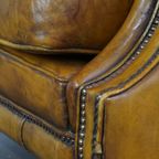 Comfortabele Gele Grote Engelse Stijl Rundleren Fauteuil Met Een Correcte Afwerking Met Siernagel thumbnail 16