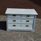 Oude Commode Met Marmer Blad Ladekast Tv Meubel thumbnail 4