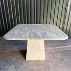 Vintage Carrara Marmeren Eettafel, Italië 1980 thumbnail 12