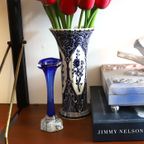 Vintage Blauw Glazen Vaasje Van Bo Borgstrom Voor Aseda, Zweden Jaren '70 thumbnail 3