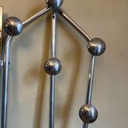 Vintage Staande Kapstok Met Spiegel Aluminium Frans thumbnail 4